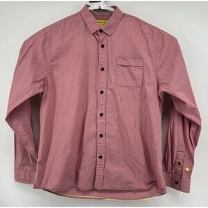 Descendants Of Thieves By Dres Ladro Long Sleeve Button Down Red Men's XL